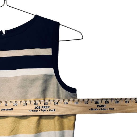 Hobbs London Colorblock Striped Sleeveless Cotton Summer Dress - Yellow / Black - Picture 4 of 8